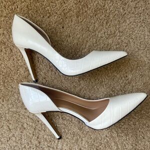 Classy INC White Croc Pumps